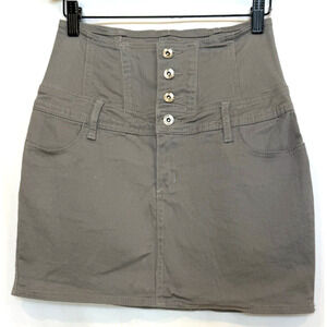 Vintage 90 Y2K Micro Mini High Waisted Denim Skirt Size 5 Indie‎ Emo Grunge